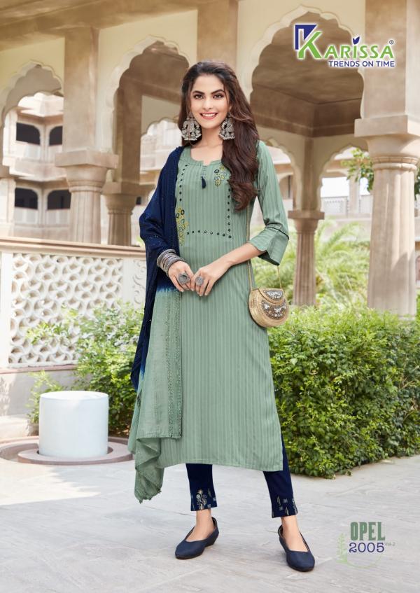 Karissa Opel Vol 2 Viscose Rayon Designer Exclusive Readymade Suit